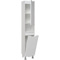 Шкаф пенал Runo Стиль 30 R 00000001122 с бельевой корзиной Белый