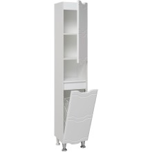 Шкаф пенал Runo Стиль 30 R 00000001122 с бельевой корзиной Белый