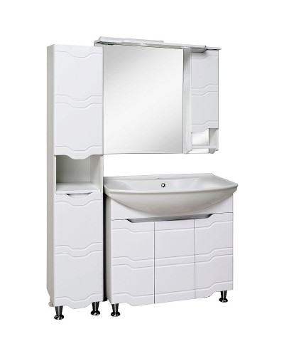 Шкаф пенал Runo Стиль 30 R 00000001122 с бельевой корзиной Белый