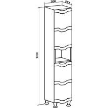 Шкаф пенал Runo Стиль 30 R 00000001122 с бельевой корзиной Белый