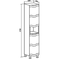 Шкаф пенал Runo Стиль 30 R 00000001122 с бельевой корзиной Белый