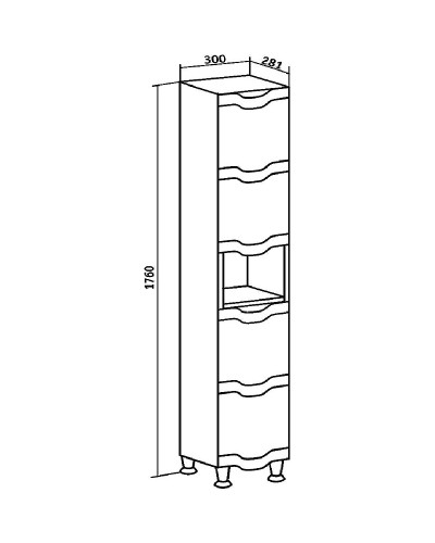 Шкаф пенал Runo Стиль 30 R 00000001122 с бельевой корзиной Белый