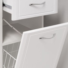 Шкаф пенал Runo Севилья 35 R 00000000601 с бельевой корзиной Белый