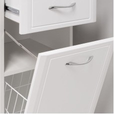 Шкаф пенал Runo Севилья 35 R 00000000601 с бельевой корзиной Белый