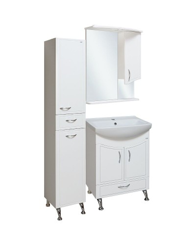 Шкаф пенал Runo Севилья 35 R 00000000601 с бельевой корзиной Белый