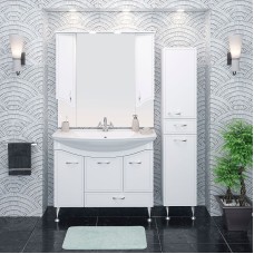 Шкаф пенал Runo Севилья 35 R 00000000601 с бельевой корзиной Белый