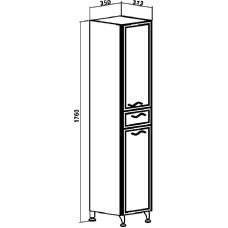 Шкаф пенал Runo Севилья 35 R 00000000601 с бельевой корзиной Белый