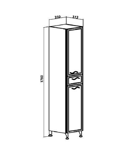 Шкаф пенал Runo Севилья 35 R 00000000601 с бельевой корзиной Белый