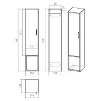 Фетта - 35 Пенал с нишей левый подвесной