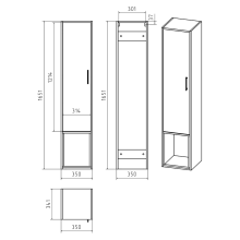 Фетта - 35 Пенал с нишей левый подвесной