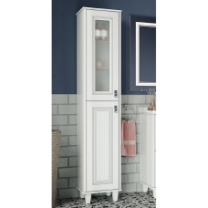 Версаль - 35 Пенал со стеклом белый матовый лев.