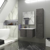 ROCK - 35 Пенал Brevita правый подвесной темно-серый (Чикаго) ЛДСП О