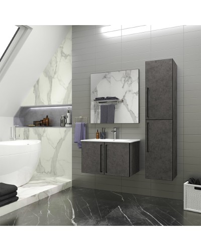 ROCK - 35 Пенал Brevita правый подвесной темно-серый (Чикаго) ЛДСП О