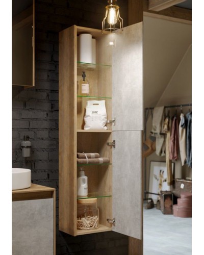 Корпус шкафа пенала Aqwella 5 Stars Mobi 36 MOB0535BS подвесной Бетон светлый