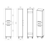 Терра - 40 Пенал белый с 1 ящ. левый