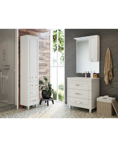 Терра - 40 Пенал белый с 3 ящ. правый