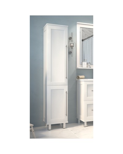 Марта - 35 Пенал белая эмаль (глянец) левый с Б/К