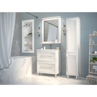 Марта - 35 Пенал белая эмаль (глянец) правый с Б/К