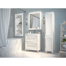 Марта - 35 Пенал белая эмаль (глянец) правый с Б/К