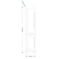 Марта - 35 Пенал белая эмаль (глянец) левый с Б/К