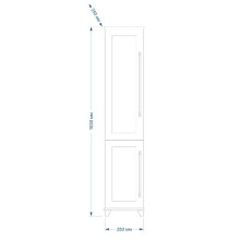 Марта - 35 Пенал белая эмаль (глянец) левый с Б/К