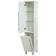 Марта - 35 Пенал белая эмаль (глянец) левый с Б/К