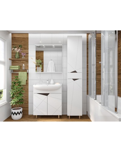 Грани - 35 Пенал с ящиком правый на ножках ( эмаль)