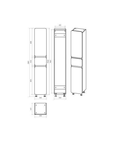 Чегет - 35 Пенал напольный с 1 ящ. левый О