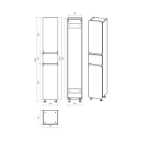 Чегет - 35 Пенал напольный с 1 ящ. правый О