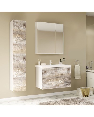 Шкаф пенал Marka One Mix 30П Push Бетон