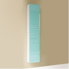 Шкаф пенал Marka One Mix 30П с ручками фасад стекло Бирюзовый