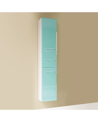 Шкаф пенал Marka One Mix 30П с ручками фасад стекло Бирюзовый