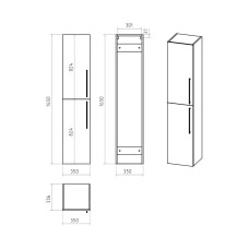 ROCK - 35 Пенал Brevita левый подвесной темно-серый (Чикаго) ЛДСП О