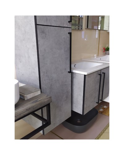 ROCK - 35 Пенал Brevita правый подвесной светло-серый (Чикаго) ЛДСП О