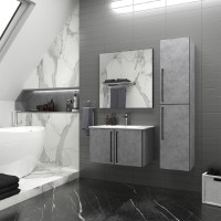 ROCK - 35 Пенал Brevita правый подвесной светло-серый (Чикаго) ЛДСП О