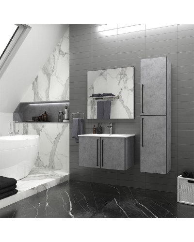 ROCK - 35 Пенал Brevita правый подвесной светло-серый (Чикаго) ЛДСП О