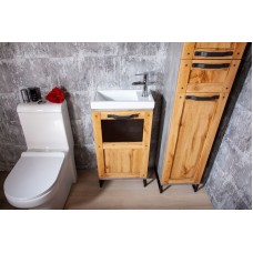 Шкаф пенал Бриклаер Лофт 35 4627125413360 с бельевой корзиной Метрополитен грей