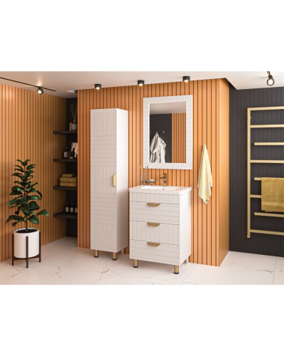 GLOSTER - 35 Пенал напольный левый, белый