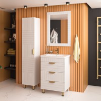 GLOSTER - 35 Пенал напольный левый, белый