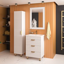 GLOSTER - 35 Пенал напольный левый, белый