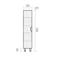 GLOSTER - 35 Пенал напольный левый, белый