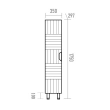 GLOSTER - 35 Пенал напольный левый, белый