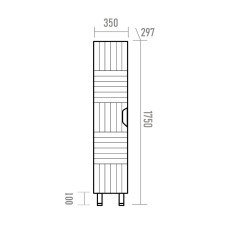 GLOSTER - 35 Пенал напольный левый, белый