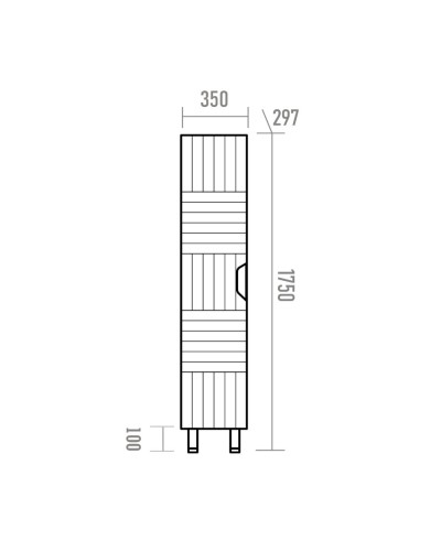 GLOSTER - 35 Пенал напольный левый, белый
