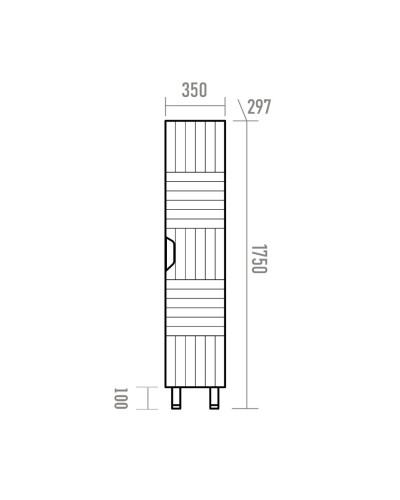 GLOSTER - 35 Пенал напольный правый, белый