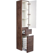 Шкаф пенал Style Line Атлантика Люкс Plus 35 ЛС-00000615 с бельевой корзиной Старое дерево