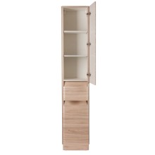 Шкаф пенал Style Line Атлантика Люкс Plus 35 ЛС-00000683 с бельевой корзиной Ясень перламутр