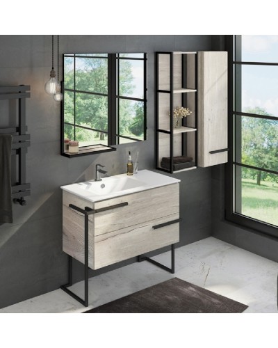 Шкаф полупенал Comforty Дюссельдорф 35М 00004148024 подвесной Дуб дымчатый