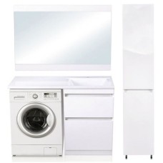 Шкаф пенал Style Line Даллас 30 Люкс с бельевой корзиной Белый