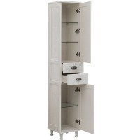 Шкаф пенал Aquanet Тесса 35 201807 Жасмин Серебро